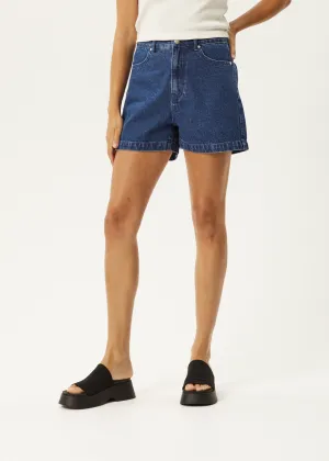 AFENDS Womens Seventy Threes - Denim Shorts - Authentic Blue