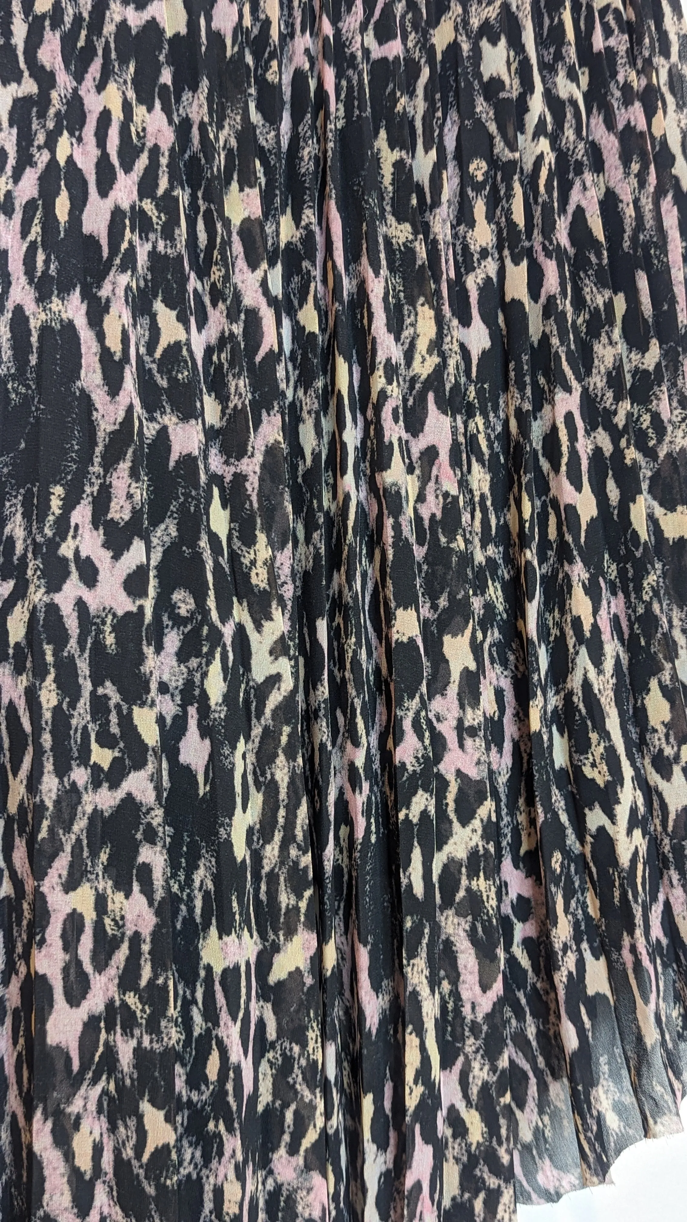 AllSaints Pleated Animal Print Asymmetric Skirt