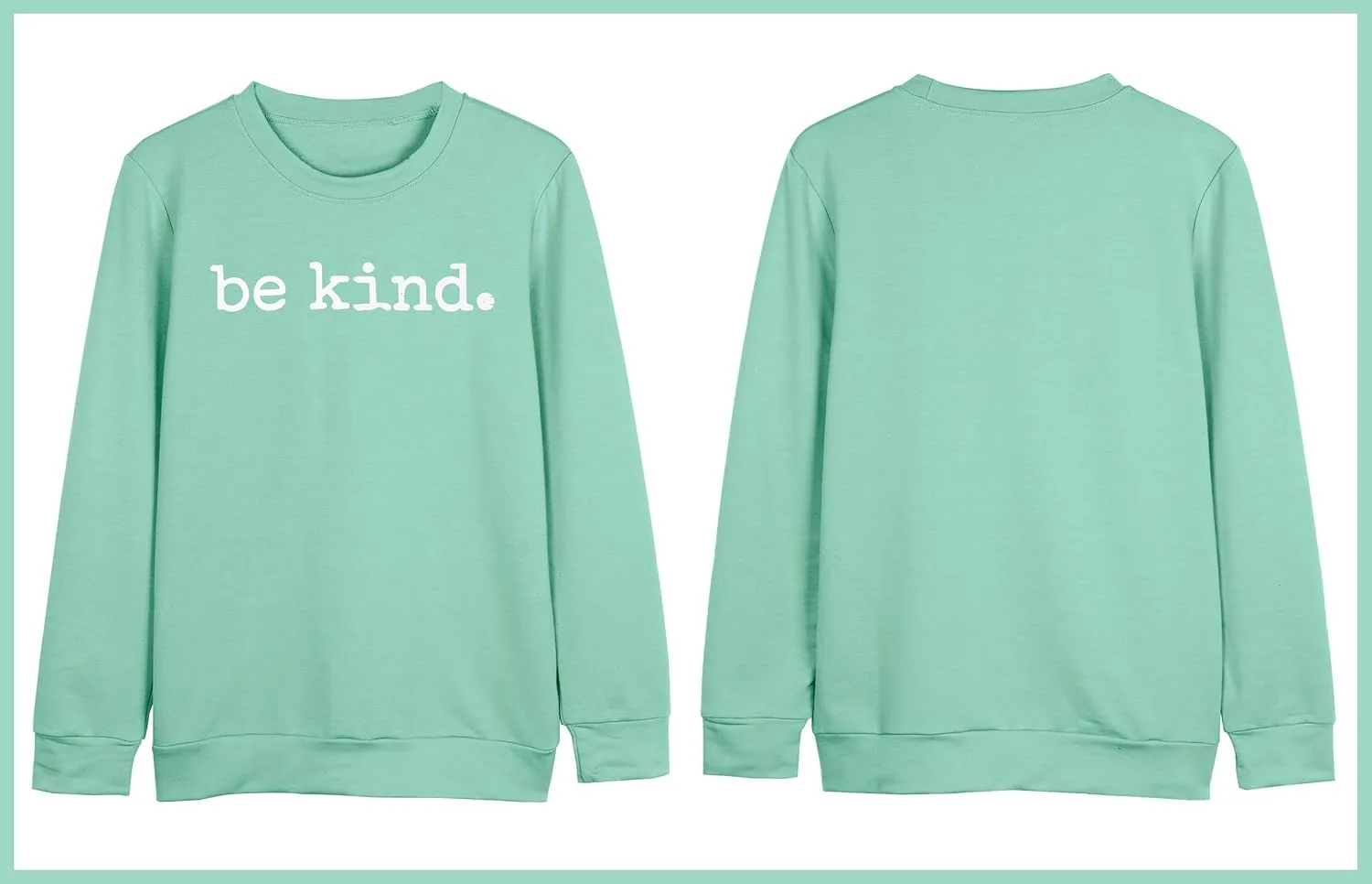 ASTANFY Be Kind Sweatshirt Womens Letter Print Pullover Long Sleeves Blessed Top Blouse