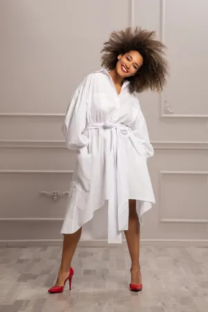 ASYMMETRIC SHIRT DRESS