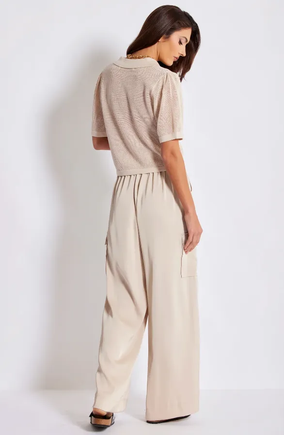 B Y Satin Cargo Pant