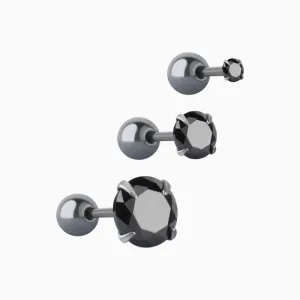 Basic Black Gemstone Stud