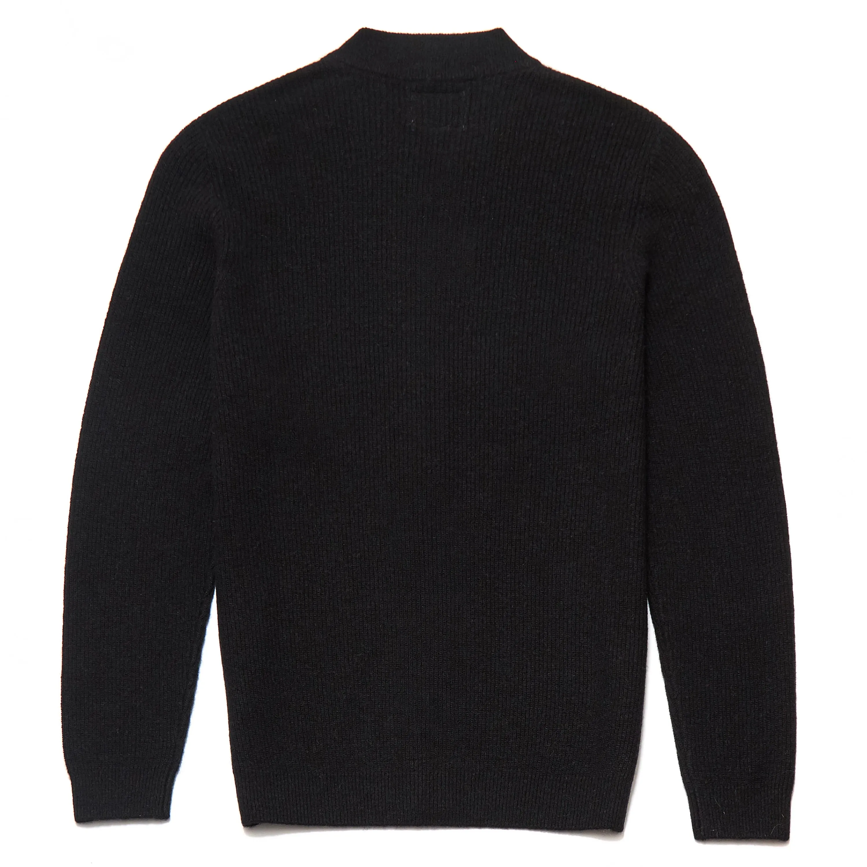 Beauchamp Lambswool Blend Zip Through Cardigan in Black