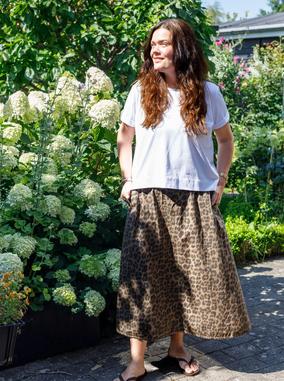 Black Colour Bcabbie Leopard Skirt