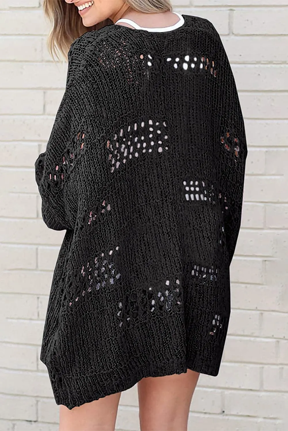 Black Knit Cardigan for Women