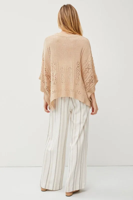 Boho Crochet Poncho Sweater