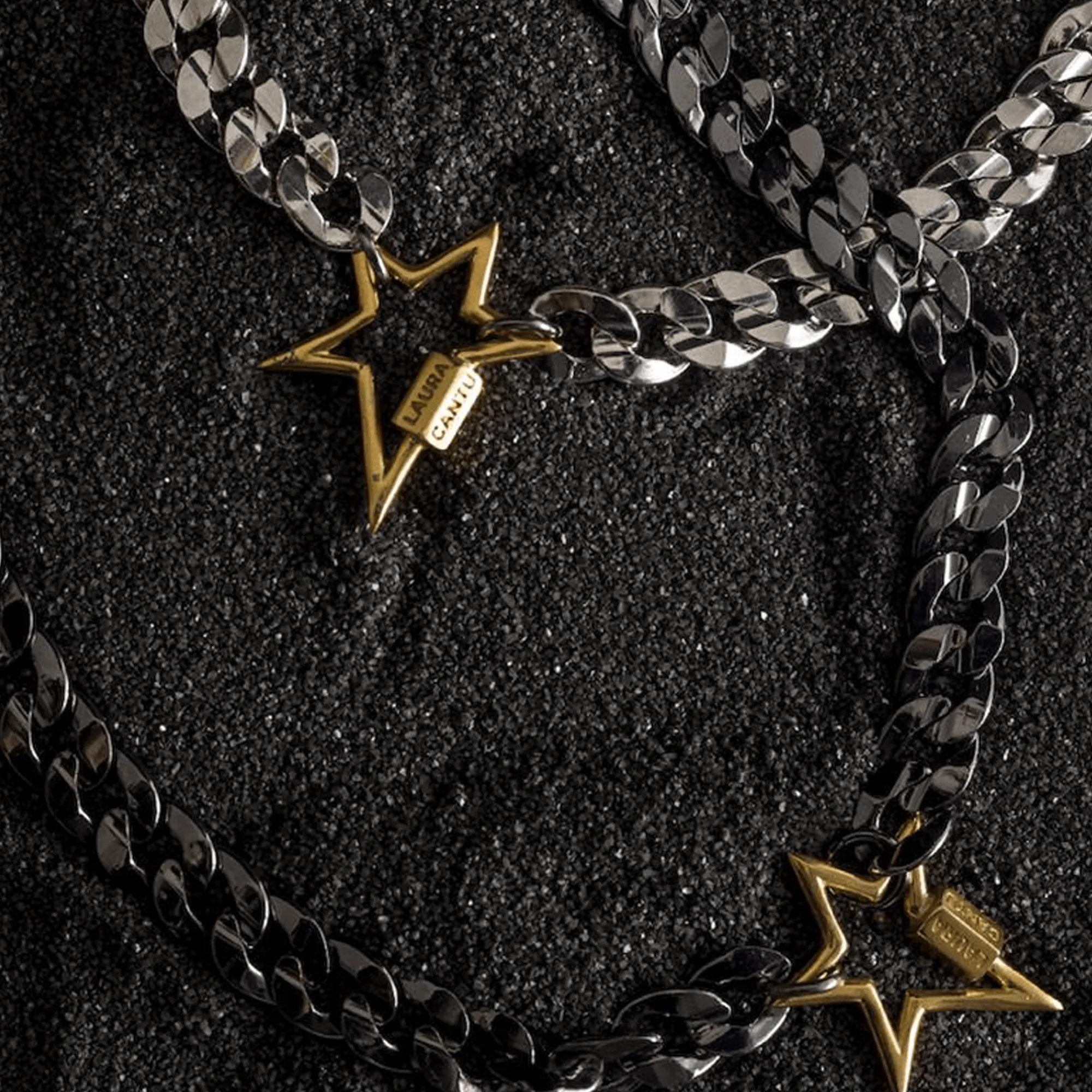 Bold Star Lock Necklace Gold