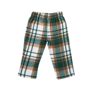 Children's Elastic Waist Trousers - Pear Plaid