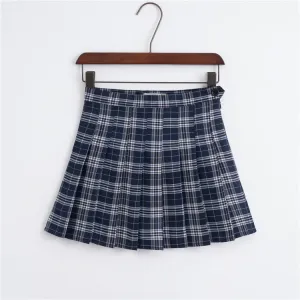 College All-Matching High Waist Slim Look Chequered Pleated Skirt Tennis Women Skirt