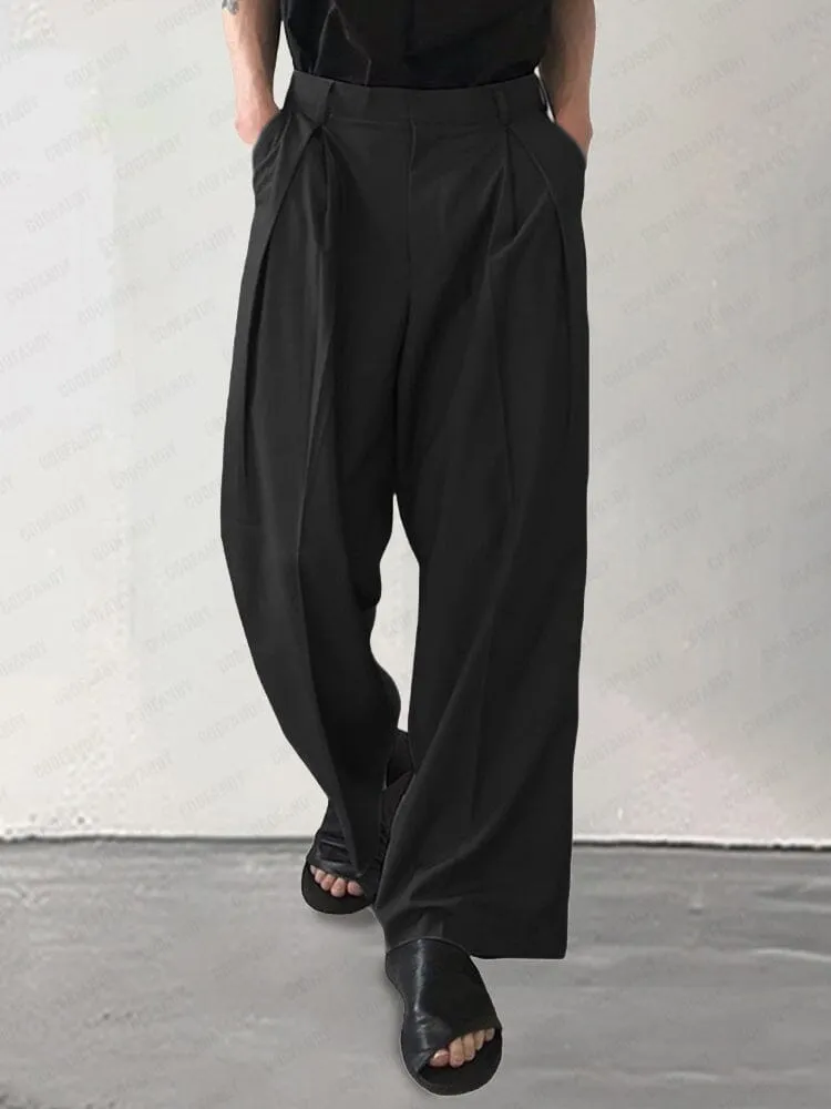 Comfy Pleated Wide Leg Slack Pants