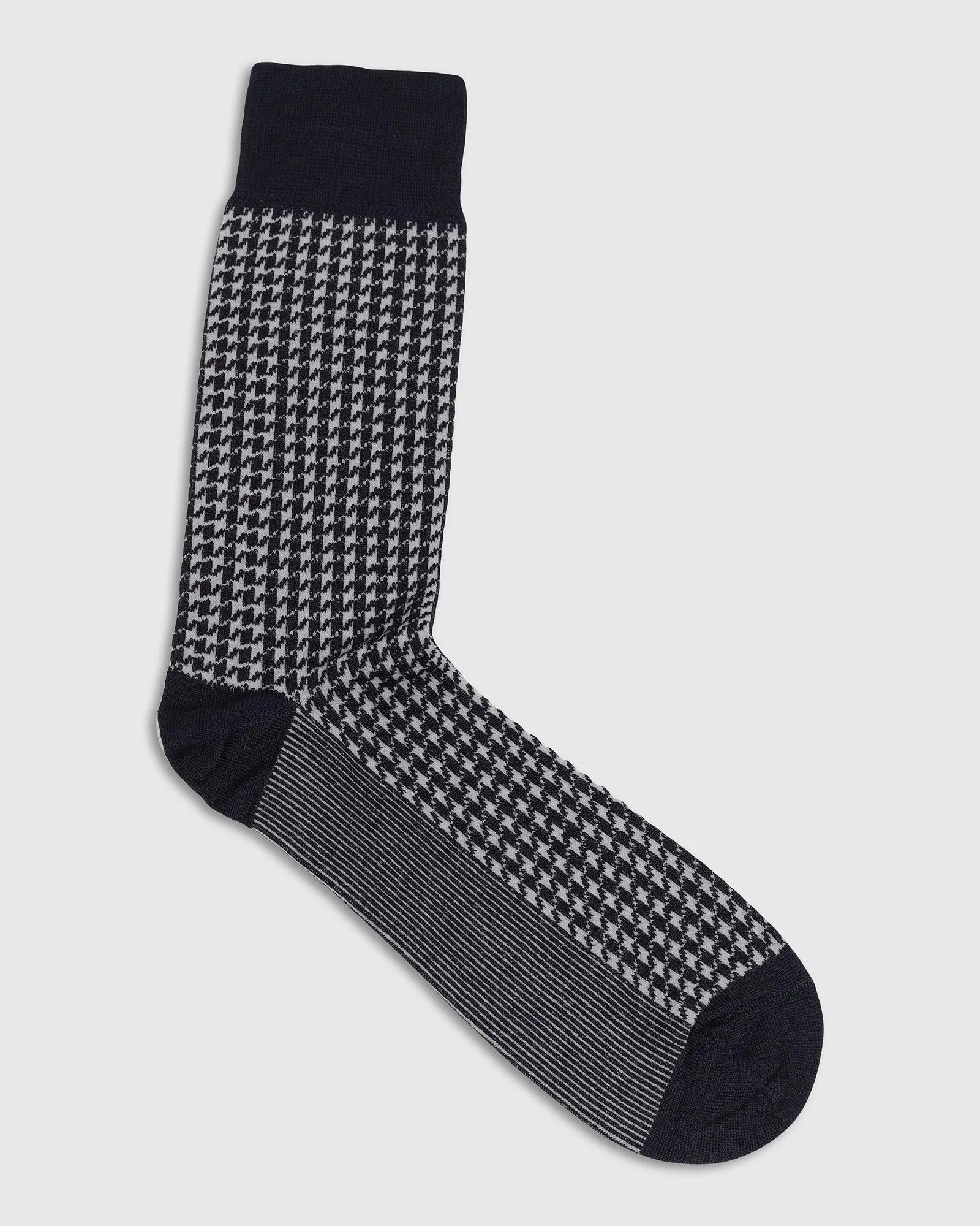 Cotton Dark Navy Jacquard Socks - Tesla