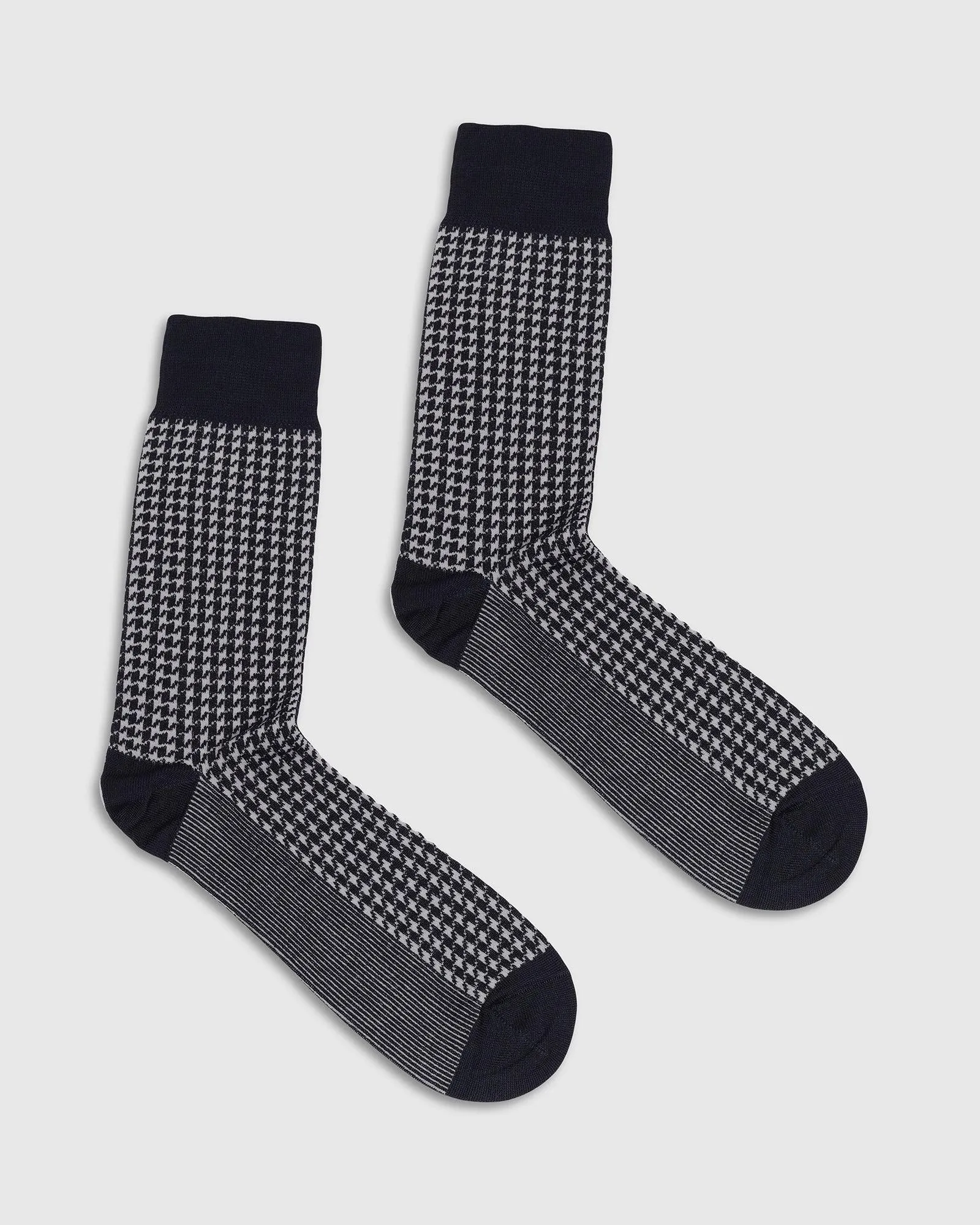 Cotton Dark Navy Jacquard Socks - Tesla