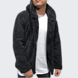 Cozy Men's Hooded Fleece Cardigan - Stylish Zip-Up Comfort