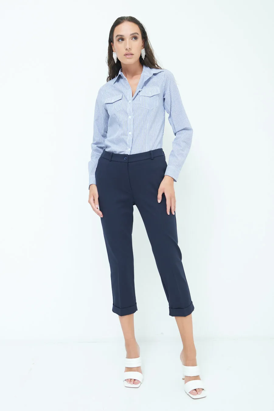 Cropped pleated pants wholesale
