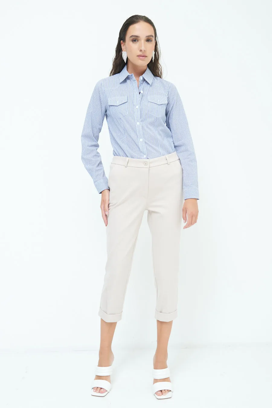 Cropped pleated pants wholesale