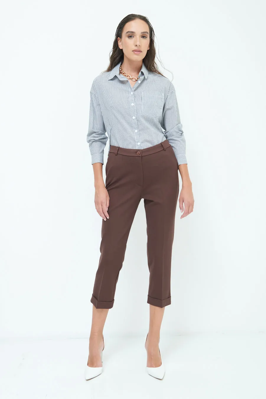 Cropped pleated pants wholesale