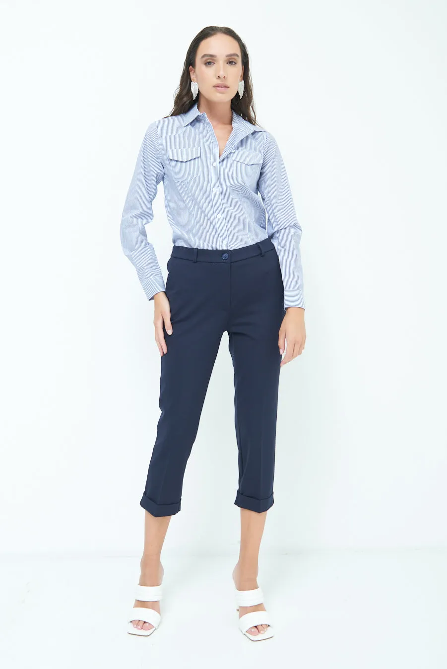 Cropped pleated pants wholesale