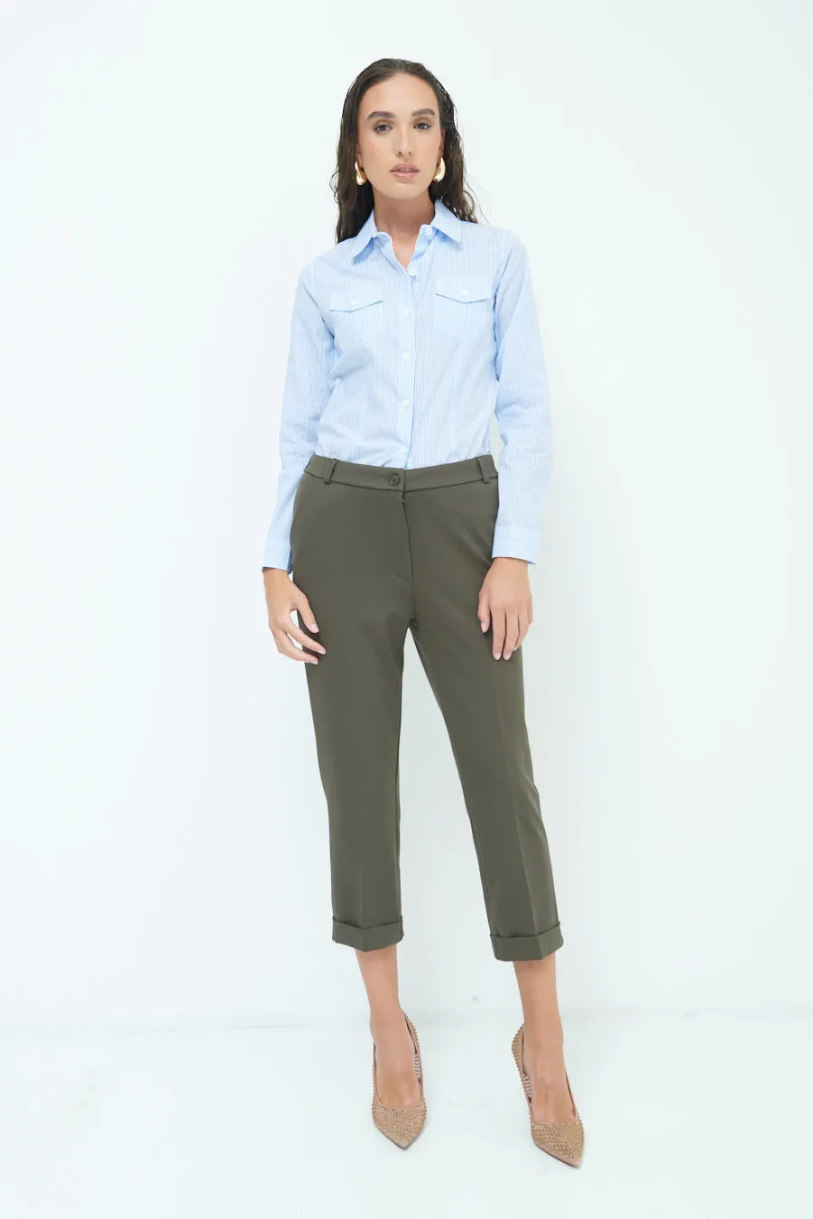 Cropped pleated pants wholesale
