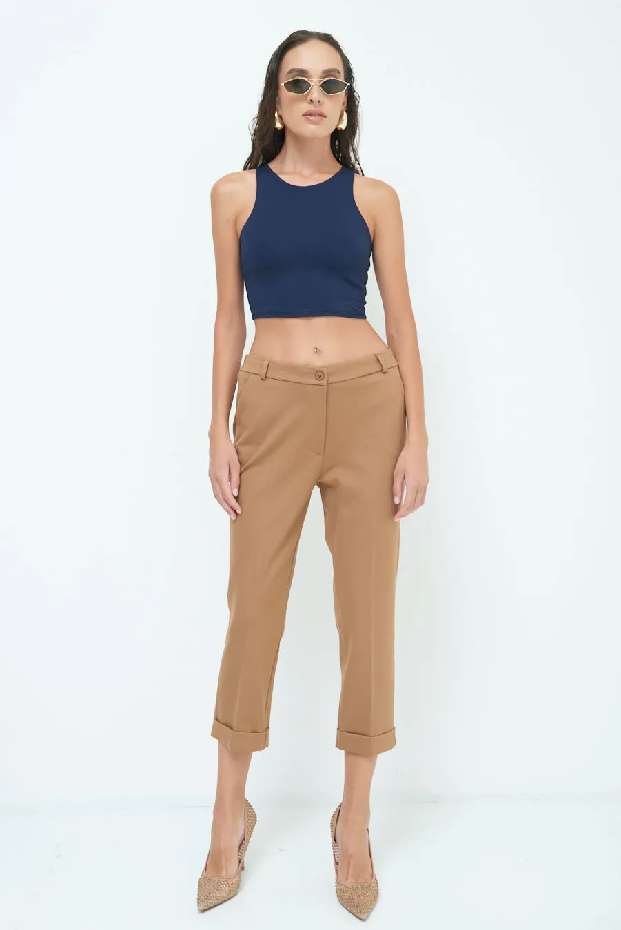 Cropped pleated pants wholesale