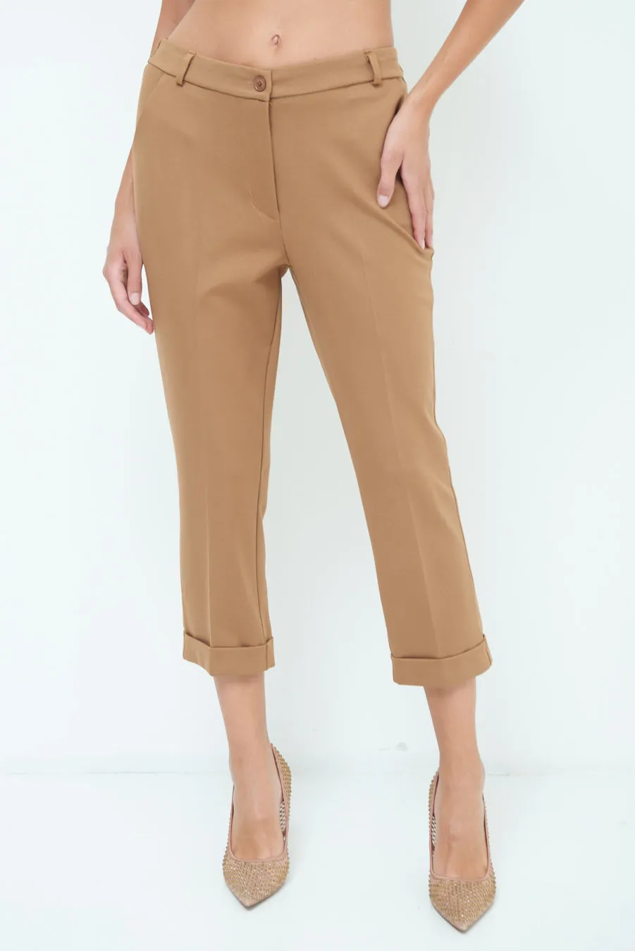 Cropped pleated pants wholesale