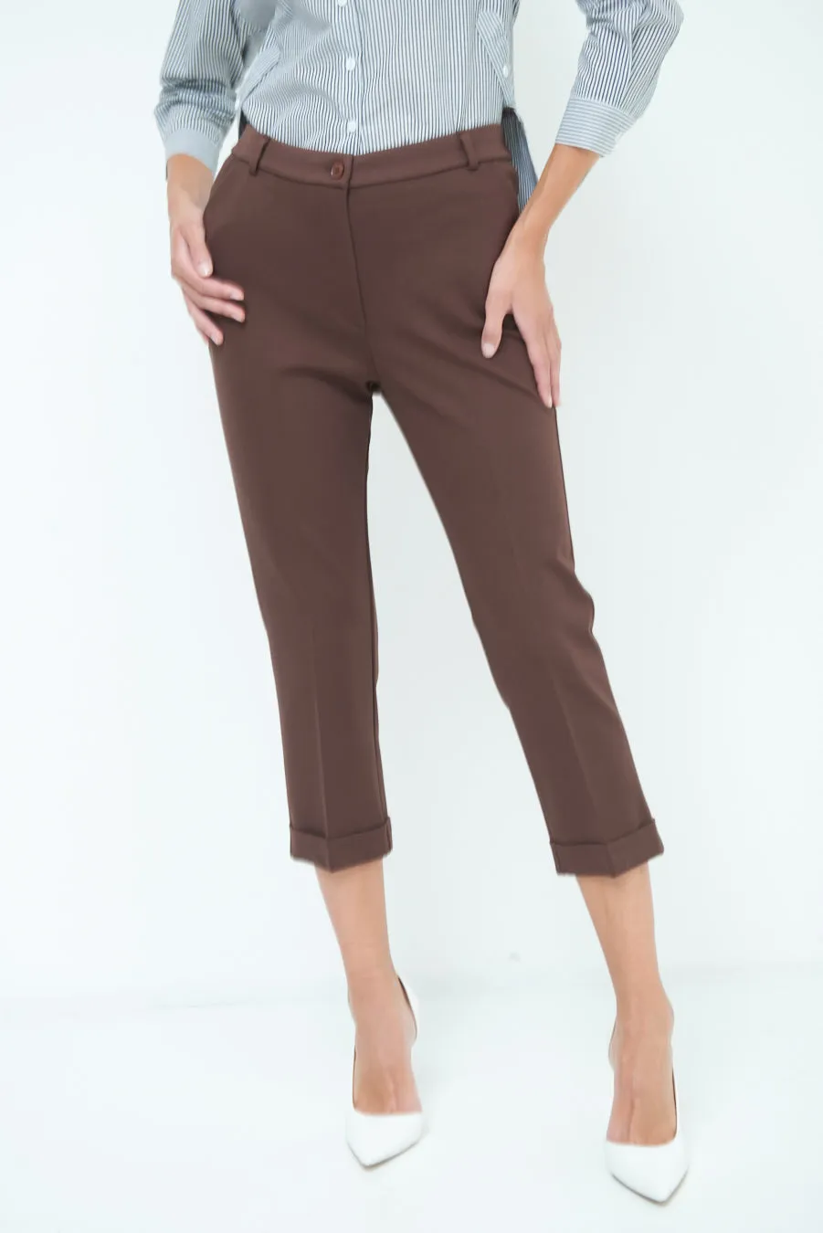 Cropped pleated pants wholesale