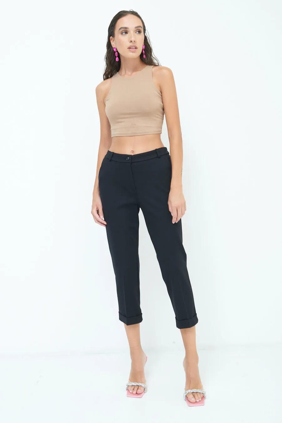 Cropped pleated pants wholesale