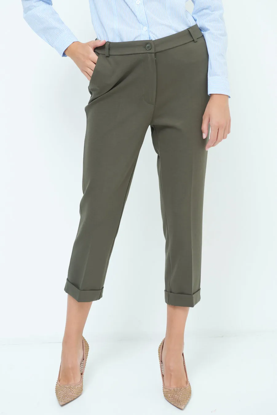 Cropped pleated pants wholesale