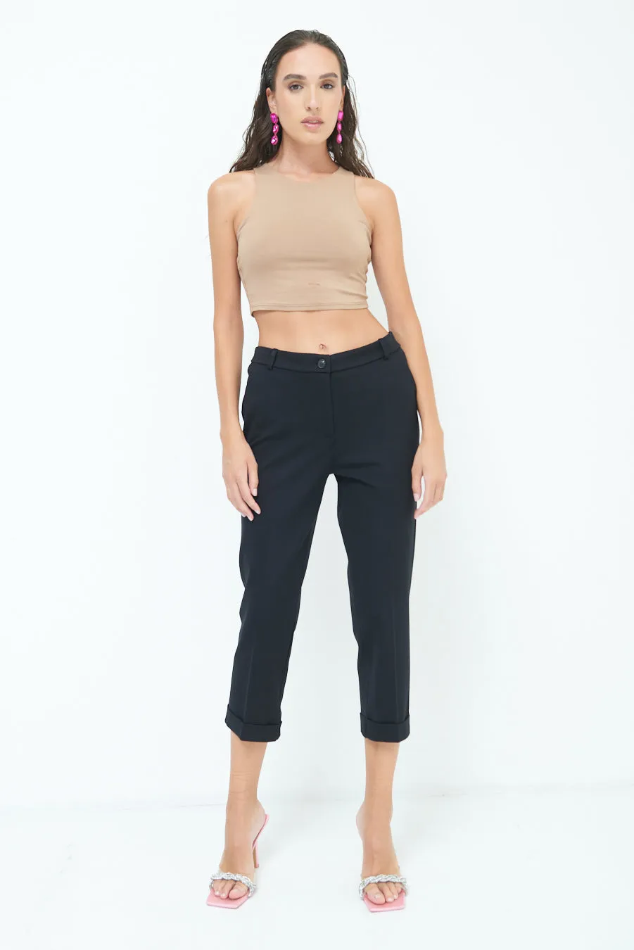 Cropped pleated pants wholesale