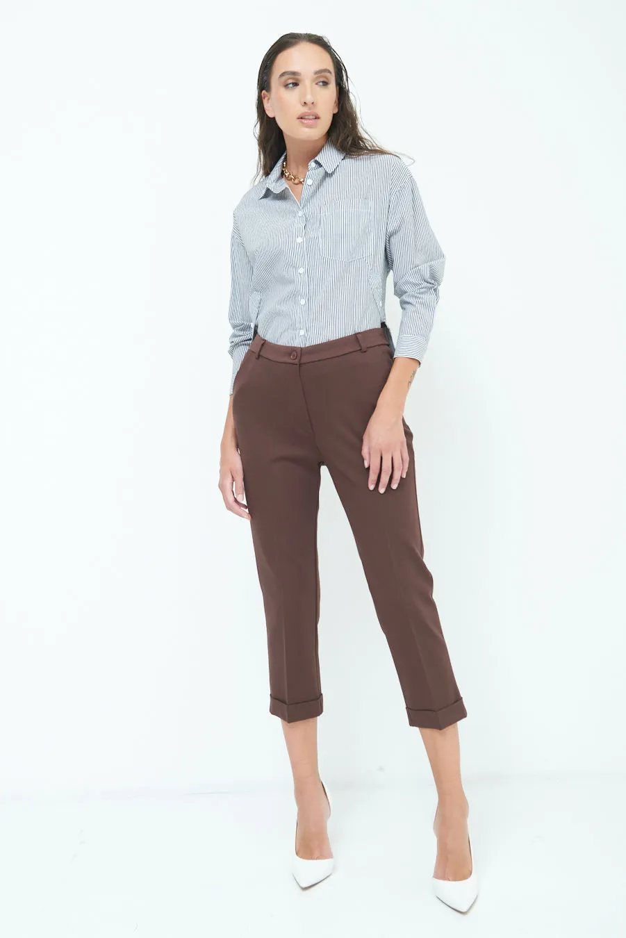 Cropped pleated pants wholesale