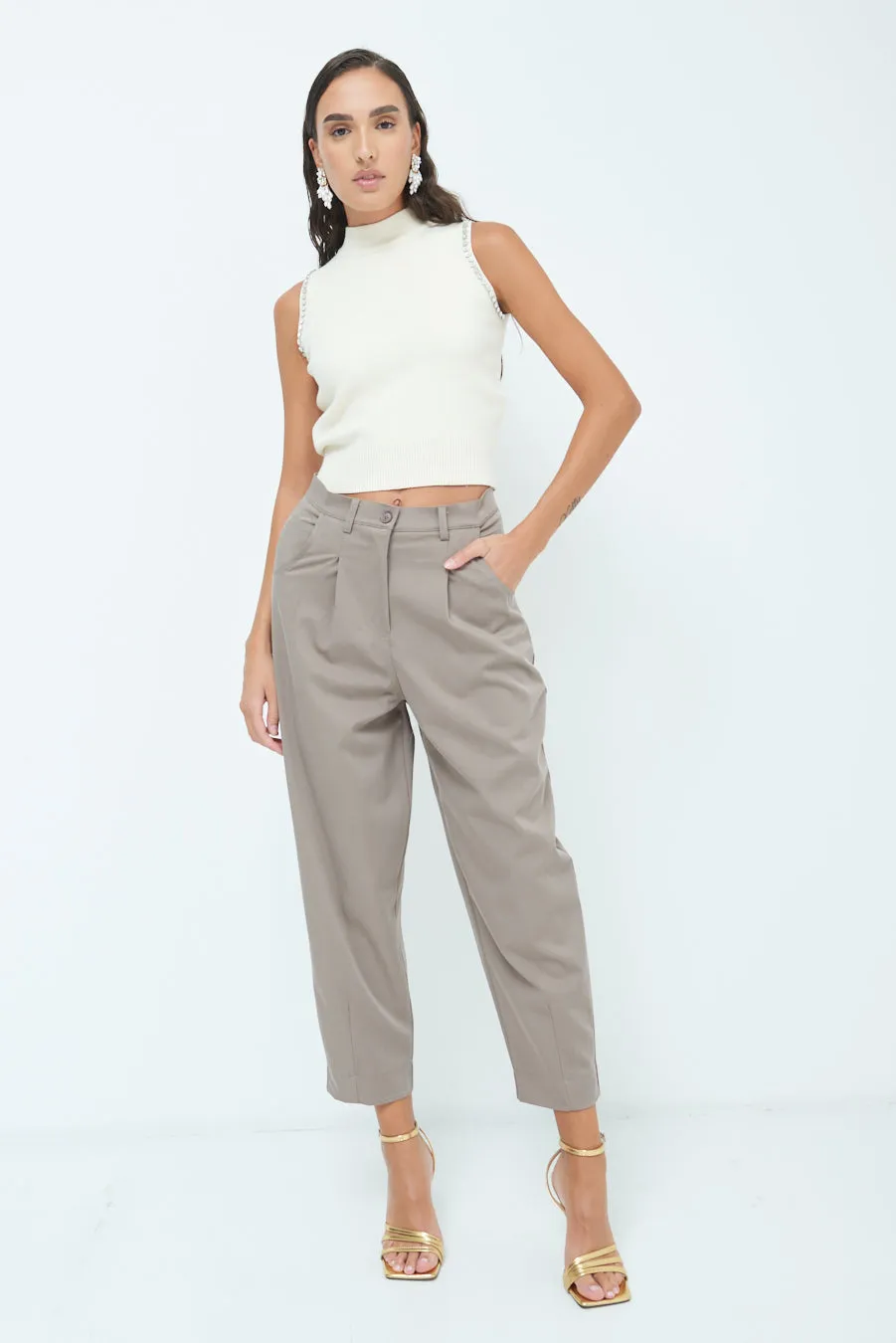 Cropped tailored trousers wholesale