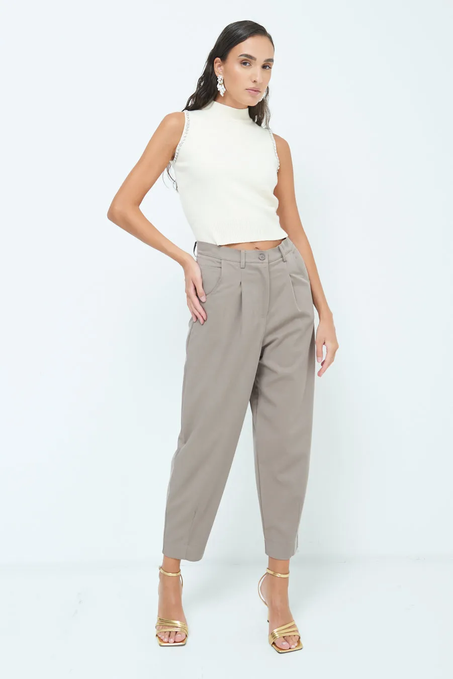 Cropped tailored trousers wholesale
