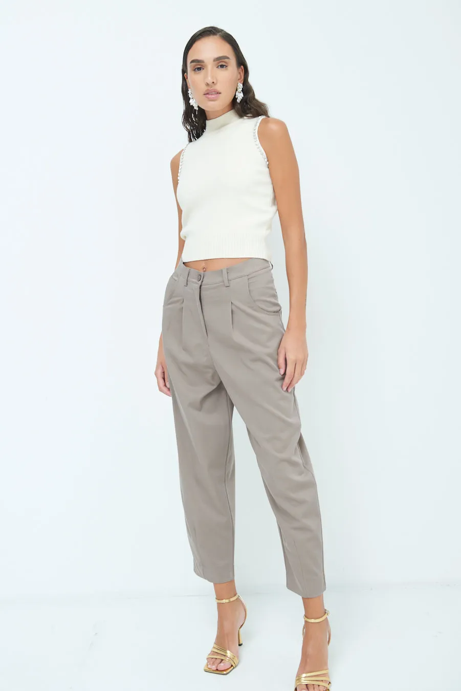 Cropped tailored trousers wholesale