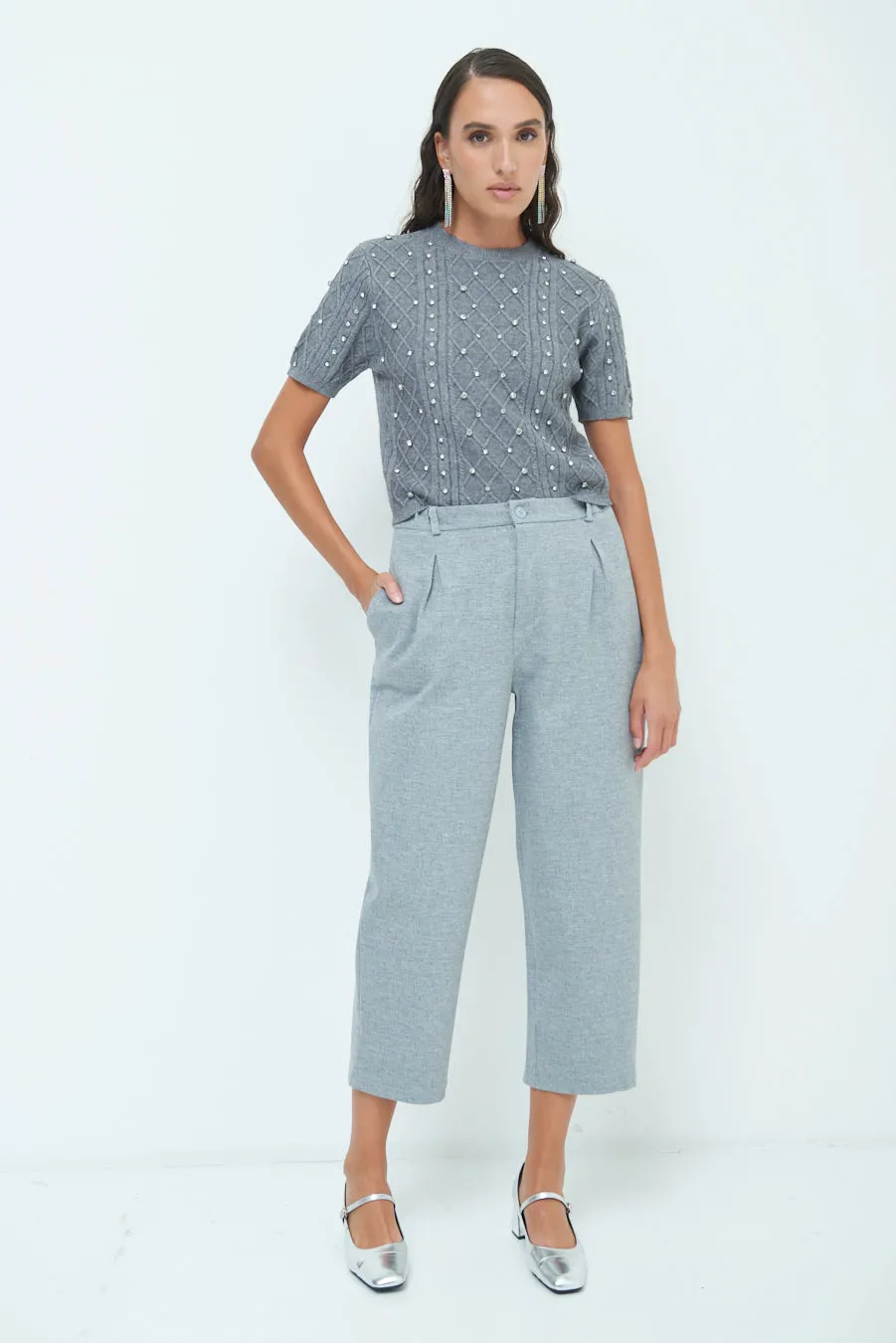 Cropped tapered trousers wholesale
