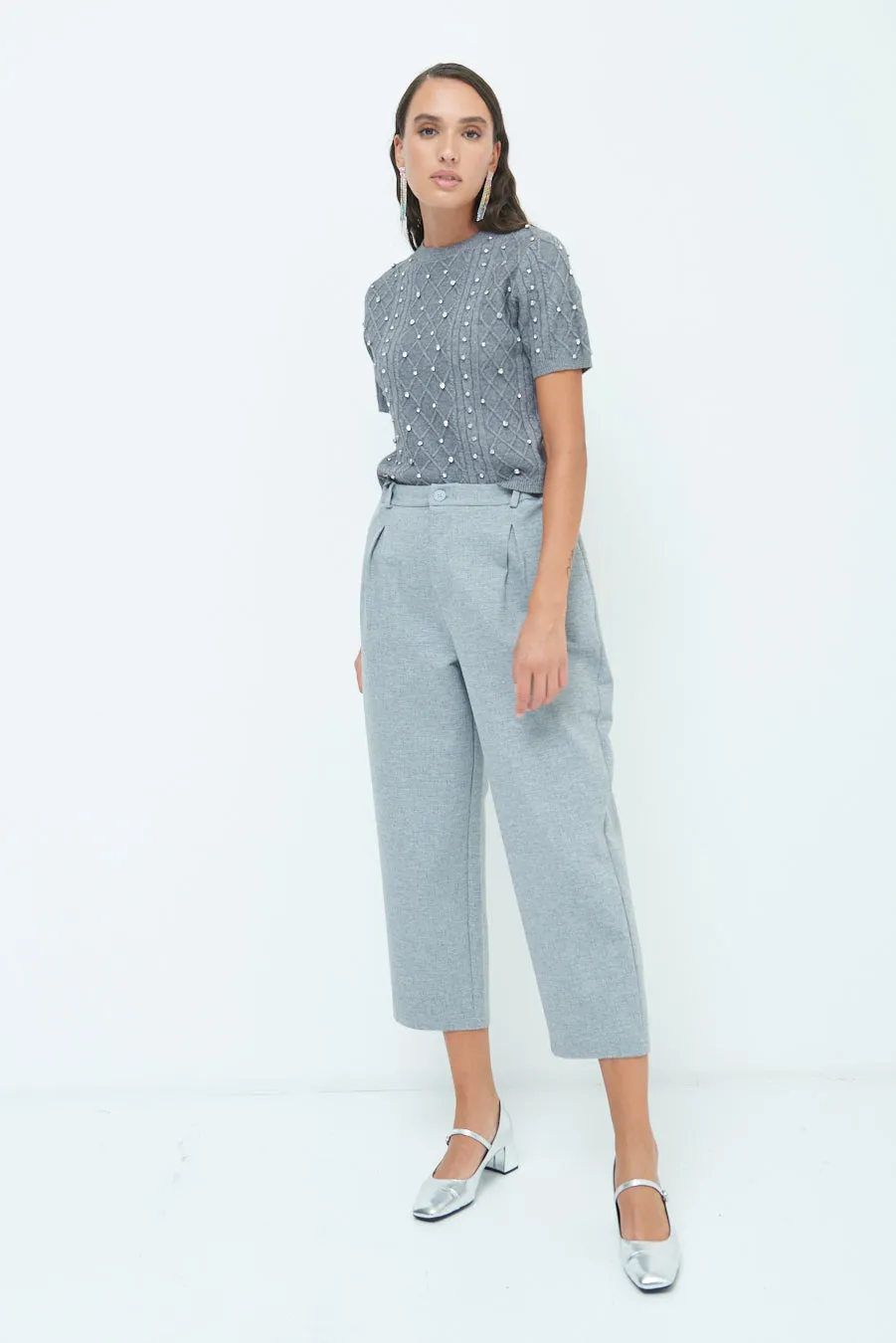 Cropped tapered trousers wholesale
