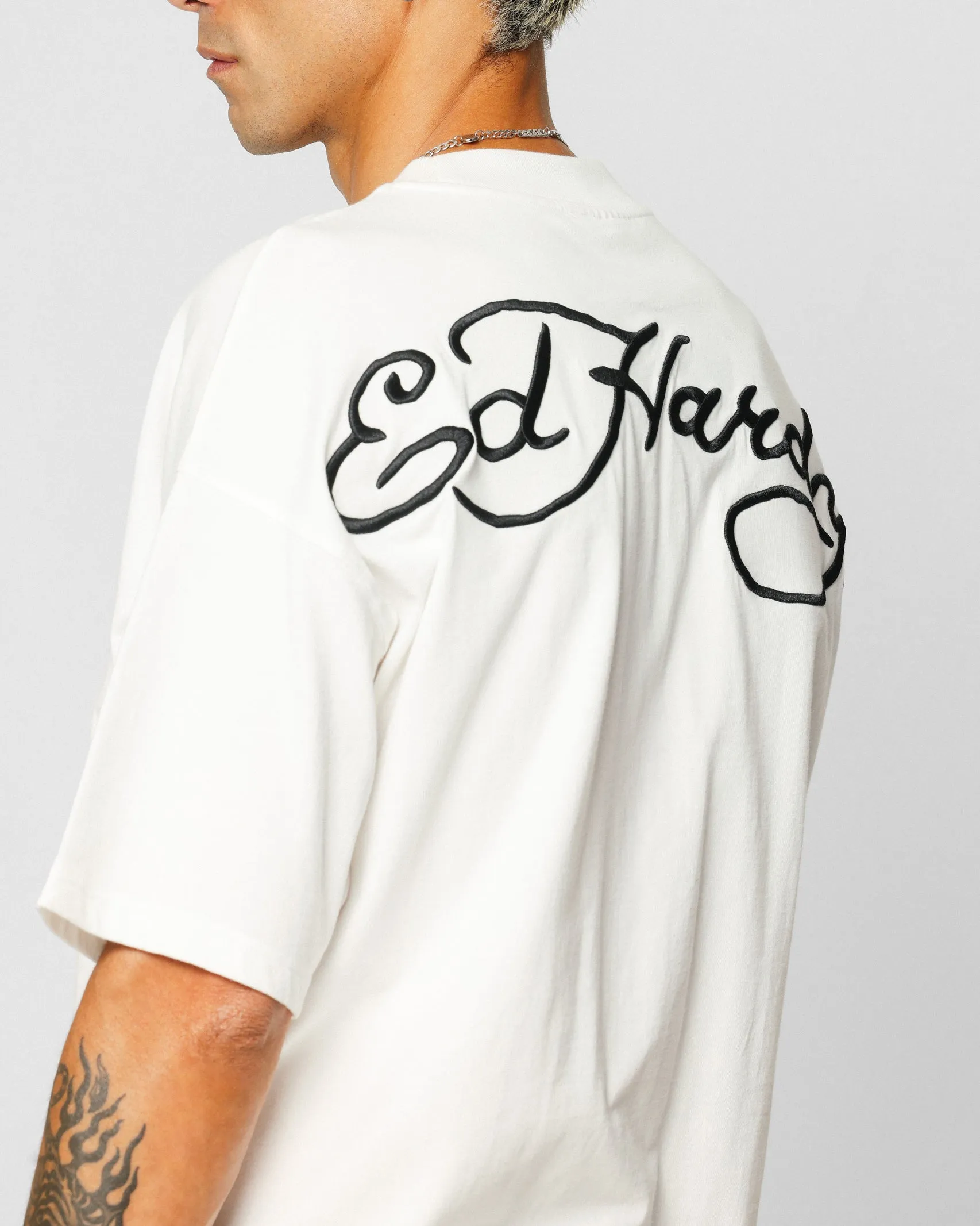 Ed Hardy Dragon Oversized T-Shirt Off White