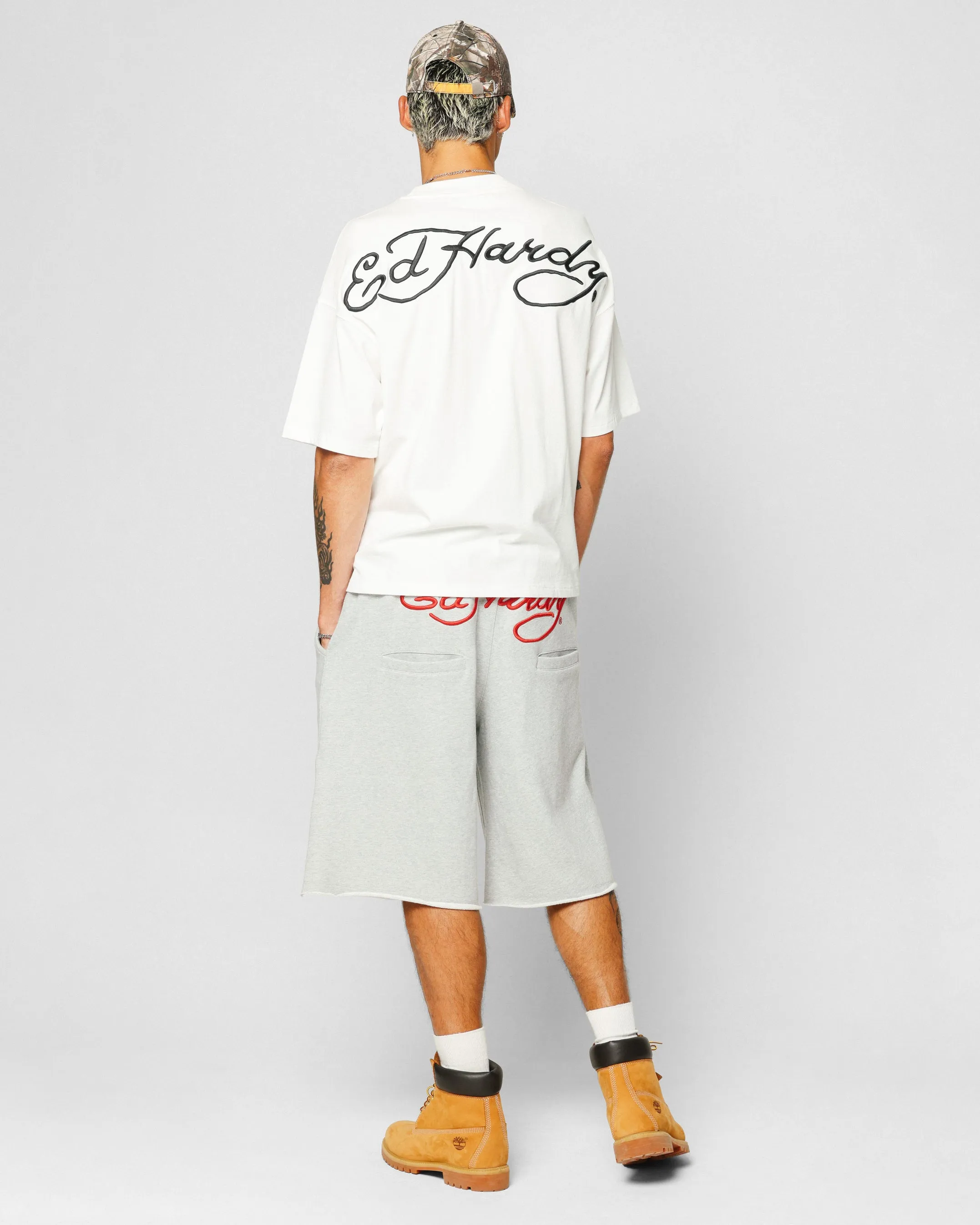 Ed Hardy Dragon Oversized T-Shirt Off White