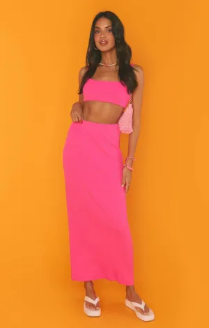 Elle Skirt | Hot Pink Rib Knit