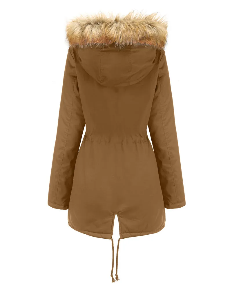 Faux Fur Hood Parka Jacket