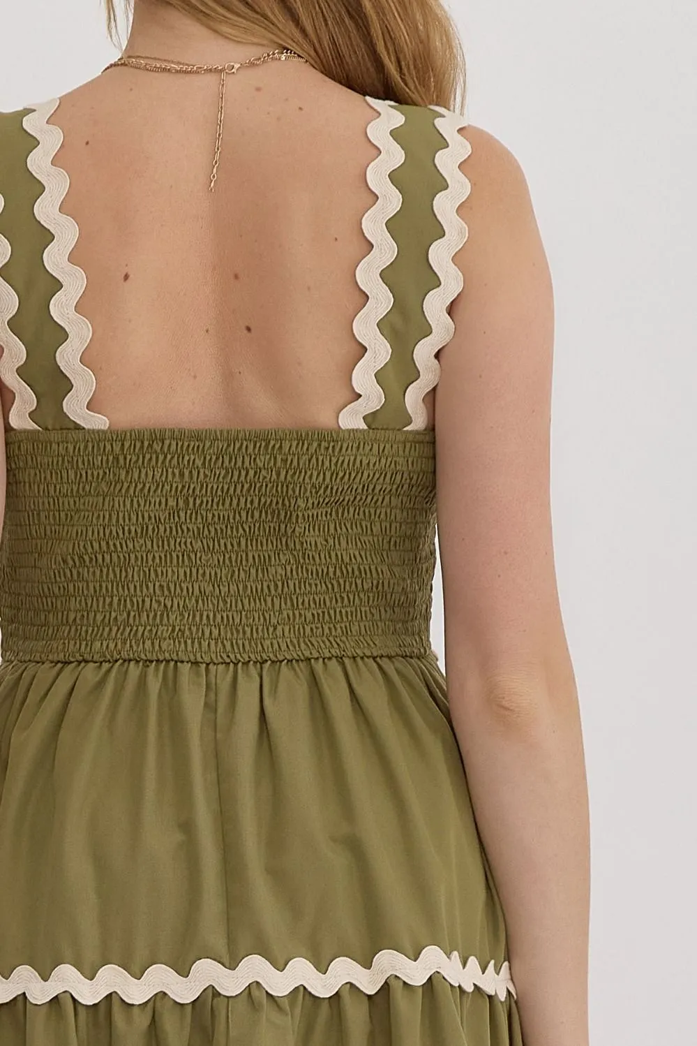 Fern Green Ric Rac Midi Dress