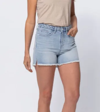 FINAL SALE Judy Blue Hi Waist Braided Waistband Shorts