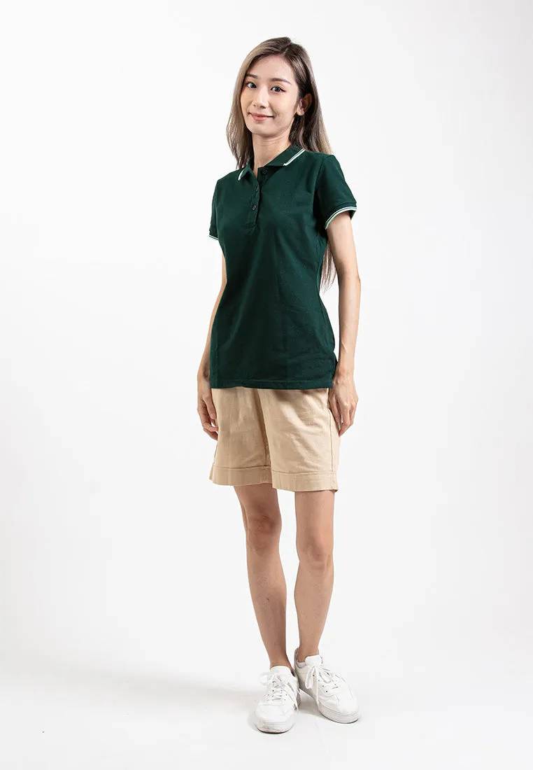Forest Ladies 17/18" Stretchable Cotton Linen Elastic Waist Women Bermuda Shorts Pants | Seluar Perempuan - 860151