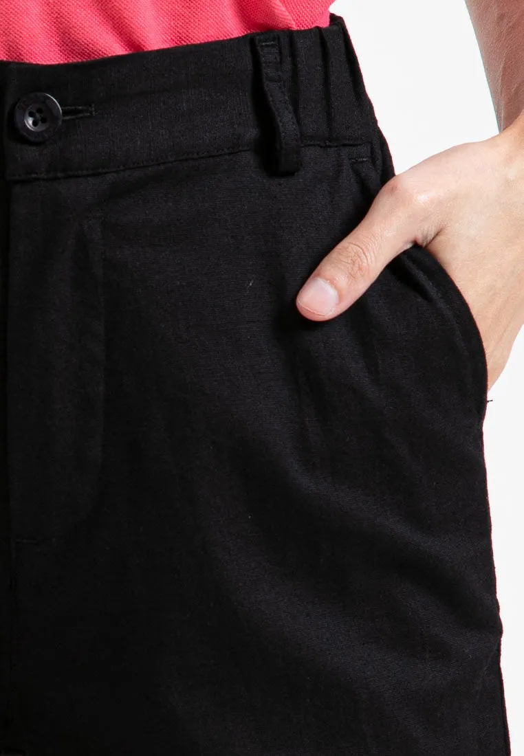 Forest Ladies 17/18" Stretchable Cotton Linen Elastic Waist Women Bermuda Shorts Pants | Seluar Perempuan - 860151