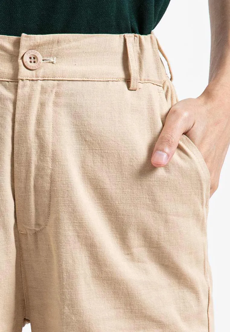 Forest Ladies 17/18" Stretchable Cotton Linen Elastic Waist Women Bermuda Shorts Pants | Seluar Perempuan - 860151
