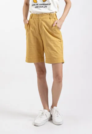 Forest Ladies 17/18" Stretchable Cotton Linen Elastic Waist Women Bermuda Shorts Pants | Seluar Perempuan - 860151