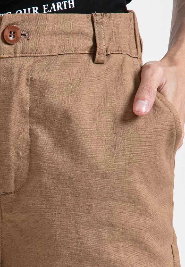 Forest Ladies 17/18" Stretchable Cotton Linen Elastic Waist Women Bermuda Shorts Pants | Seluar Perempuan - 860151