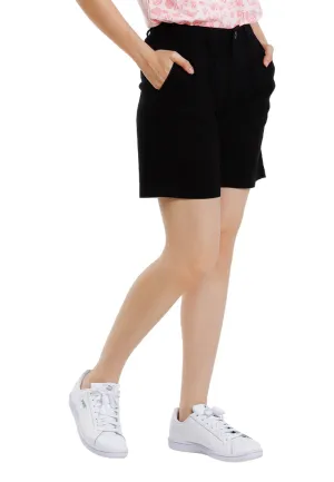 Forest Ladies Stretchable Cotton Linen Pleated Bermuda Shorts Women Short Pants - 870151
