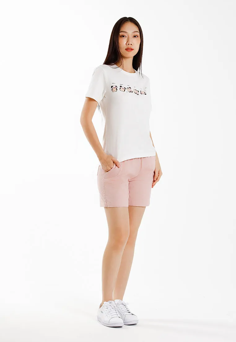 Forest Ladies Stretchable Cotton Linen Shorts Elastic Waist Women Casual Short Pants | Seluar Pendek Perempuan - 860170