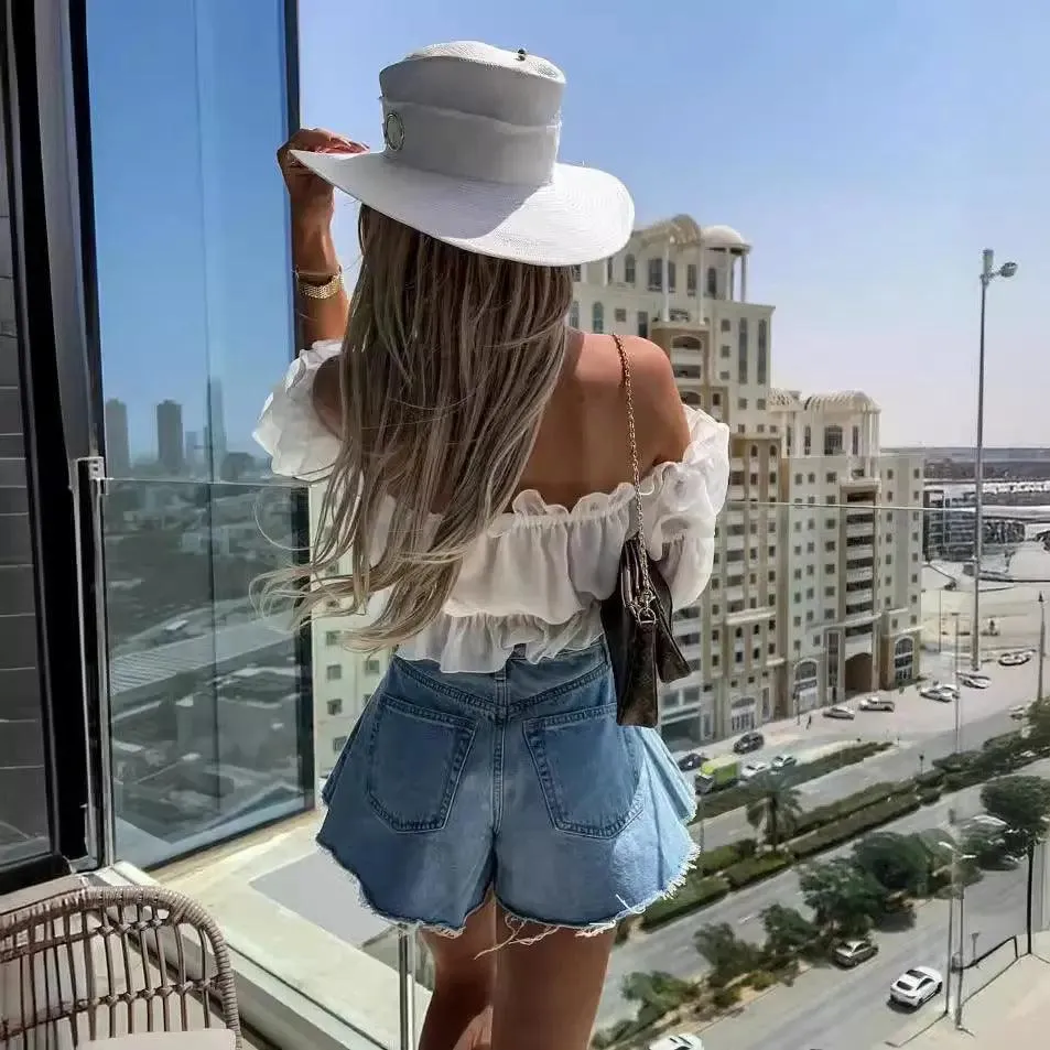 Fringe Denim Shorts