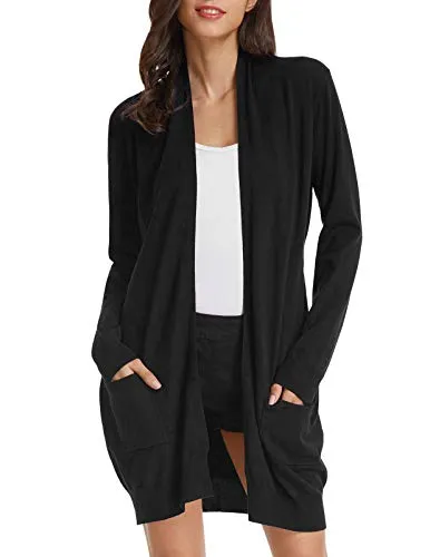 GRACE KARIN Women's Cardigan Sweater Color Block Long Sleeve Casual Long Sleeve Argyle Black S