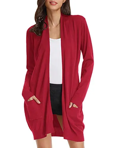 GRACE KARIN Women's Cardigan Sweater Color Block Long Sleeve Casual Long Sleeve Argyle Black S